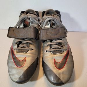 Nike CJ Strike 2 Men's Gray and Red Football Cleats Size 10